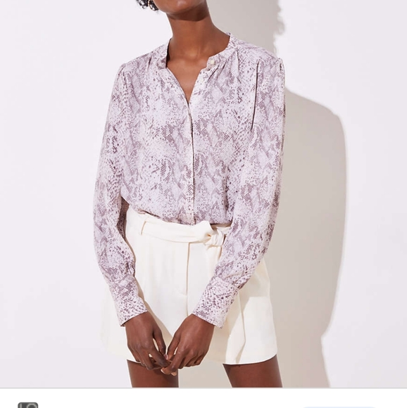 LOFT Tops - LOFT Utility Blouse Snake Skin Print